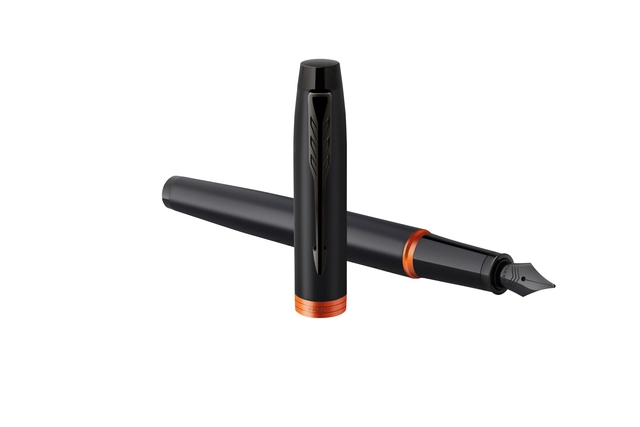 Een Vulpen Parker IM black orange vibrant ring medium koop je bij VHK Kantoorartikelen