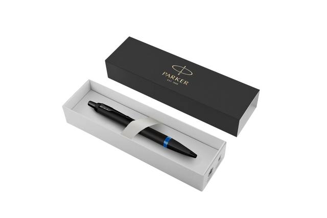 Een Balpen Parker IM black blue vibrant ring medium koop je bij VHK Kantoorartikelen