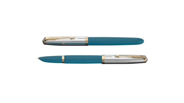 Een Balpen Parker 51 Premium turquoise GT medium koop je bij VHK Kantoorartikelen