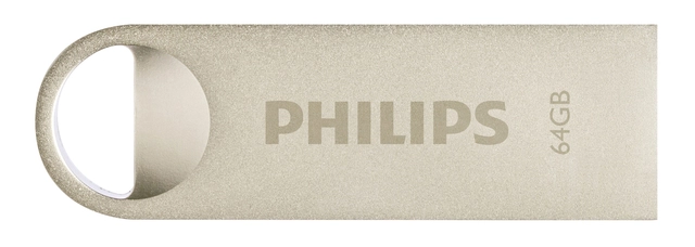 Een USB-stick 2.0 Philips moon vintage silver 64GB koop je bij VHK Kantoorartikelen