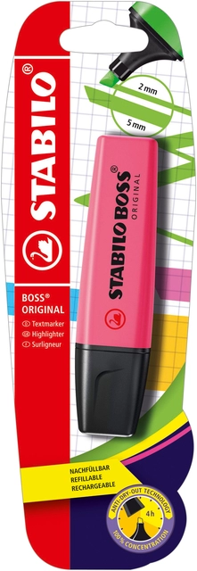 Een Markeerstift STABILO BOSS Original 70/56 roze blister à 1 stuk koop je bij VHK Kantoorartikelen