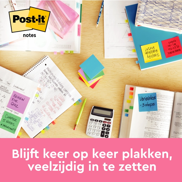 Een Memoblok Post-it 655 76x127mm gelijnd roze 6 stuks koop je bij Hoekmankantoorartikelen.nl