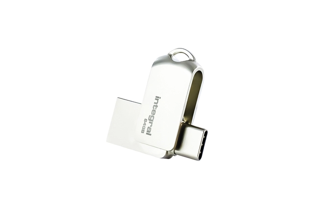 Een USB-stick Integral 3.0 USB-360-C Dual 64GB koop je bij VHK Kantoorartikelen