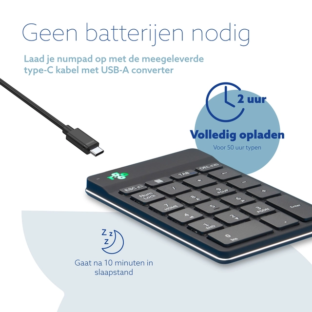 Een Toetsenbord R-Go Ergonomisch Numpad Break Wireless koop je bij Hoekmankantoorartikelen.nl