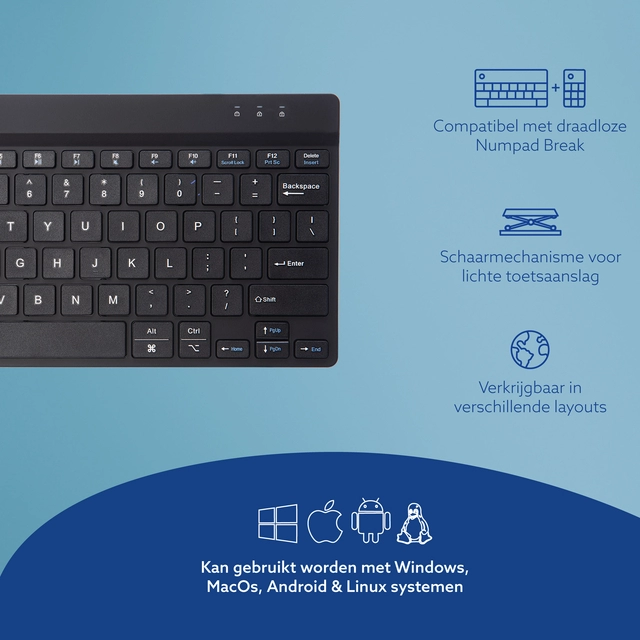 Een Toetsenbord R-Go Ergonomisch Compact Break QWERTY koop je bij Hoekmankantoorartikelen.nl