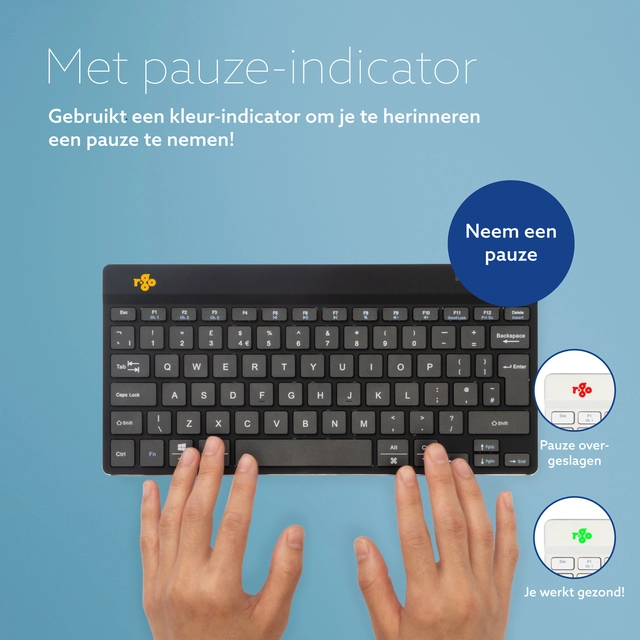 Een Toetsenbord R-Go Ergonomisch Compact Break QWERTY koop je bij Hoekmankantoorartikelen.nl