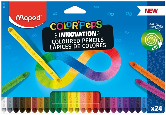 Een Kleurpotlood Maped Color'Peps Infinity doos à 24 kleuren koop je bij VHK Kantoorartikelen