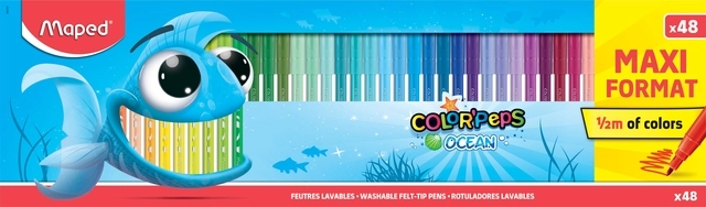 Een Kleurstift Maped Color'Peps Ocean doos à 48 kleuren koop je bij VHK Kantoorartikelen