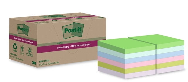 Een Memoblok Post-it 622 RSS12COL 47,6x47,6mm colour 12 stuks koop je bij Hoekmankantoorartikelen.nl