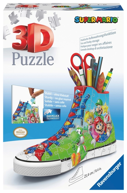 Een 3D puzzel Ravensburger Sneaker Mario 54 stuks koop je bij VHK Kantoorartikelen