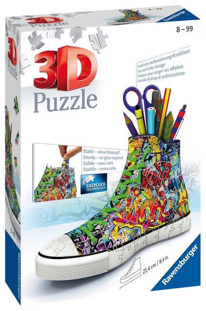 Een 3D puzzel Ravensburger Sneaker Graffiti Style 54 stuks koop je bij VHK Kantoorartikelen