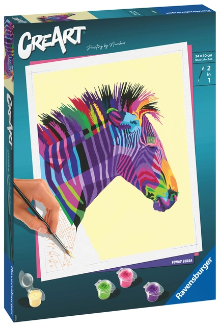 Een Schilderen op nummers CreArt Zebra koop je bij VHK Kantoorartikelen