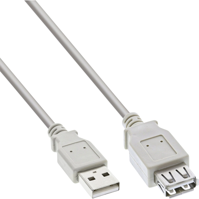 Een Kabel Inline verlengkabel USB-A 2.0 M-V 3 meter grijs koop je bij VHK Kantoorartikelen