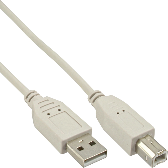 Een Kabel InLine USB-A USB-B 2.0 M 1.8 meter beige koop je bij VHK Kantoorartikelen