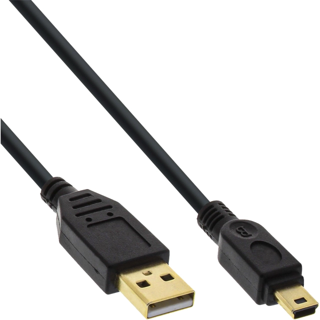 Een Kabel Inline USB-A USB mini-B 2.0 M 5pin 2 meter zwart koop je bij VHK Kantoorartikelen