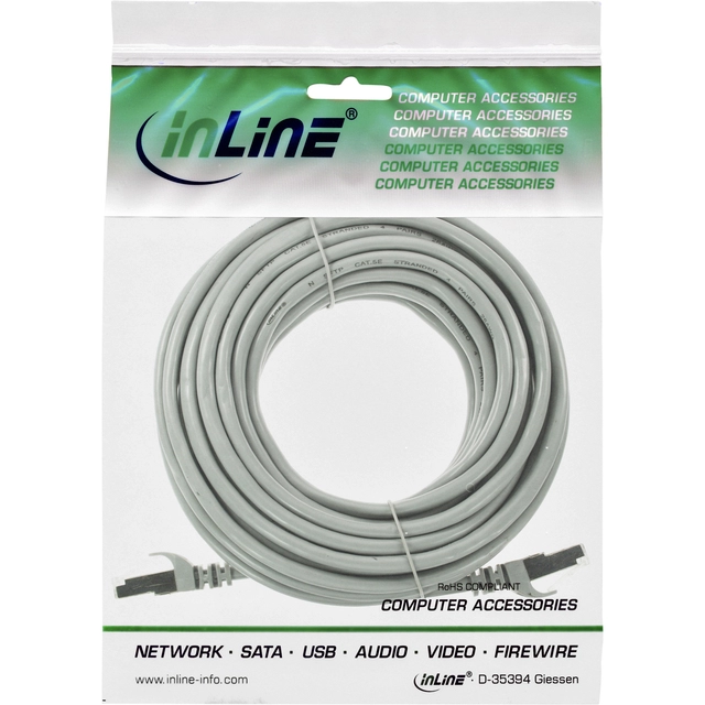 Een Kabel InLine Cat5e SF UTP 10 meter grijs koop je bij VHK Kantoorartikelen