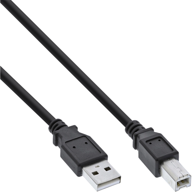 Een Kabel InLine USB-A USB-B 2.0 M 3 meter zwart koop je bij VHK Kantoorartikelen