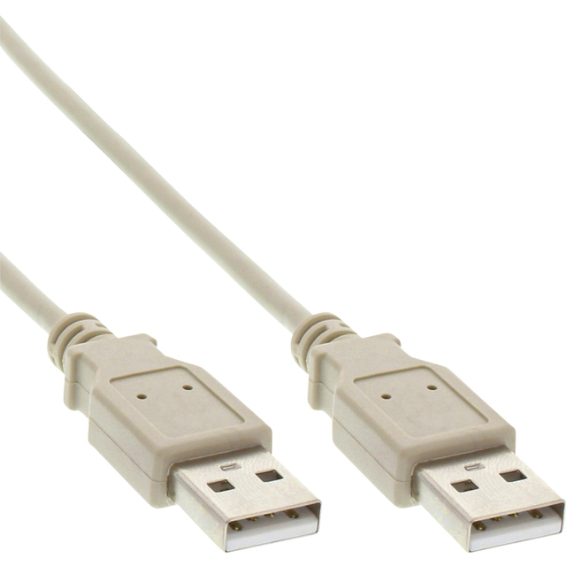 Een Kabel Inline USB-A 2.0 M-M 2 meter beige koop je bij VHK Kantoorartikelen