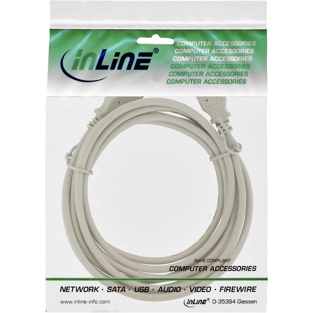 Een Kabel Inline USB-A 2.0 M-M 2 meter beige koop je bij VHK Kantoorartikelen