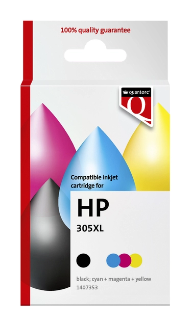 Een Inktcartridge Quantore alternatief tbv HP 305XL zwart + kleur koop je bij VHK Kantoorartikelen