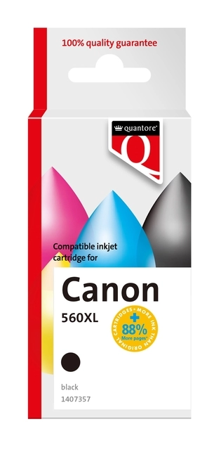 Een Inktcartridge Quantore alternatief tbv Canon PG560XL zwart koop je bij VHK Kantoorartikelen