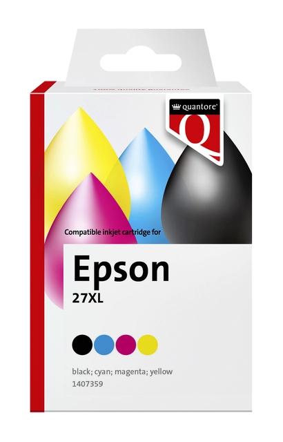 Een Inktcartridge Quantore alternatief tbv Epson 27XL zwart+3kleur koop je bij VHK Kantoorartikelen