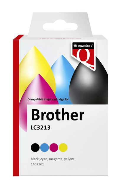 Een Inktcartridge Quantore alternatief tbv Brother LC3213 zwart + 3 kleuren koop je bij VHK Kantoorartikelen