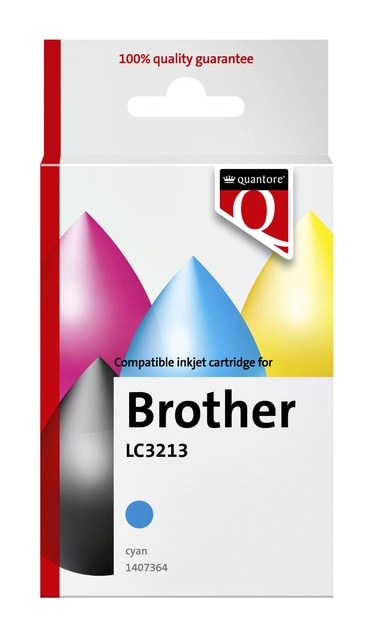 Een Inktcartridge Quantore alternatief tbv Brother LC3213 blauw koop je bij VHK Kantoorartikelen