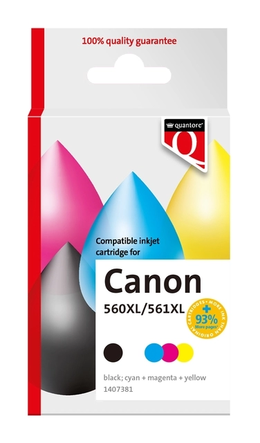 Een Inktcartridge Quantore alternatief tbv Canon PG560XL CL561XL zwart + kleuren koop je bij VHK Kantoorartikelen