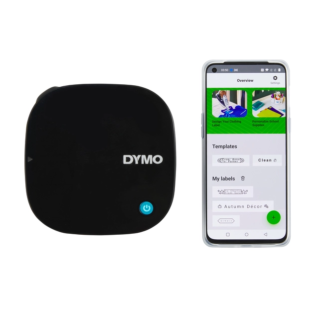 Een Labelprinter Dymo LetraTag 200B draagbaar bluetooth 12mm zwart koop je bij VHK Kantoorartikelen