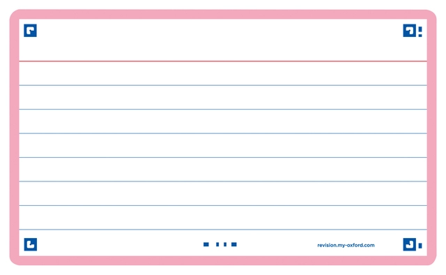 Een Flashcard Oxford 2.0 75x125mm 80 vel 250gr lijn roze koop je bij Hoekmankantoorartikelen.nl