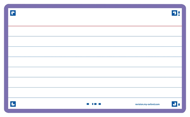 Een Flashcard Oxford 2.0 75x125mm 80 vel 250gr lijn paars koop je bij Hoekmankantoorartikelen.nl