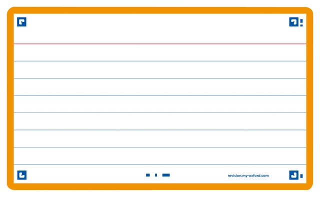 Een Flashcard Oxford 2.0 75x125mm 80 vel 250gr lijn oranje koop je bij Hoekmankantoorartikelen.nl