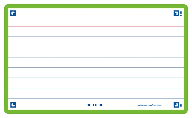 Een Flashcard Oxford 2.0 75x125mm 80 vel 250gr lijn groen koop je bij Hoekmankantoorartikelen.nl