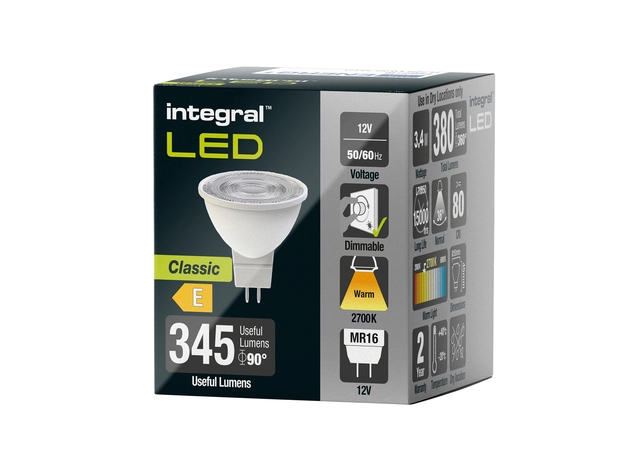 Een Ledlamp Integral MR16 2700K warm wit 4.6W 380lumen koop je bij VHK Kantoorartikelen