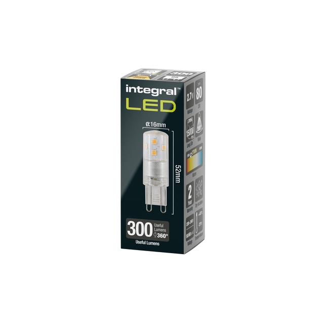 Een Ledlamp Integral G9 2700K warm wit 2.7W 300lumen koop je bij VHK Kantoorartikelen