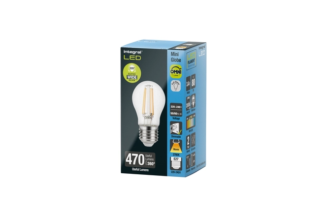 Een Ledlamp Integral E27 2700K warm wit 3.4W 470lumen koop je bij Hoekmankantoorartikelen.nl