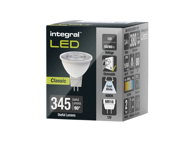 Een Ledlamp Integral MR16 4000K koel wit 4.6W 420lumen koop je bij VHK Kantoorartikelen