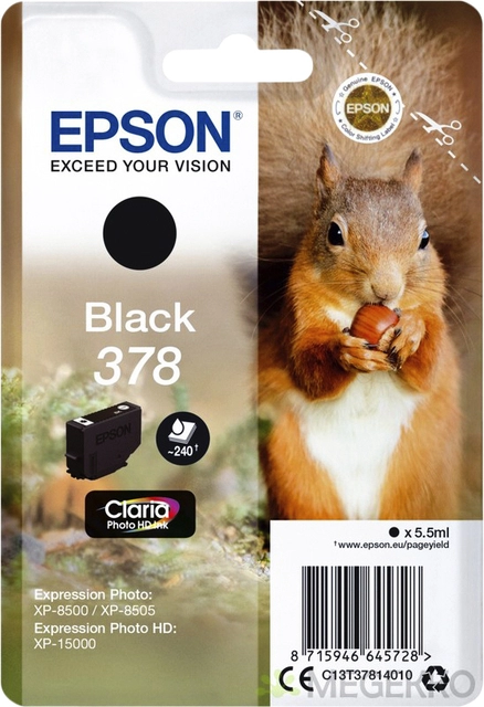 Een Inktcartridge Epson 378 T3781 zwart koop je bij VHK Kantoorartikelen