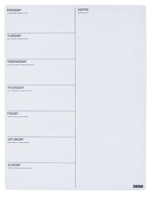 Een Magnetische planner Desq week 40x30cm magnetisch koop je bij VHK Kantoorartikelen