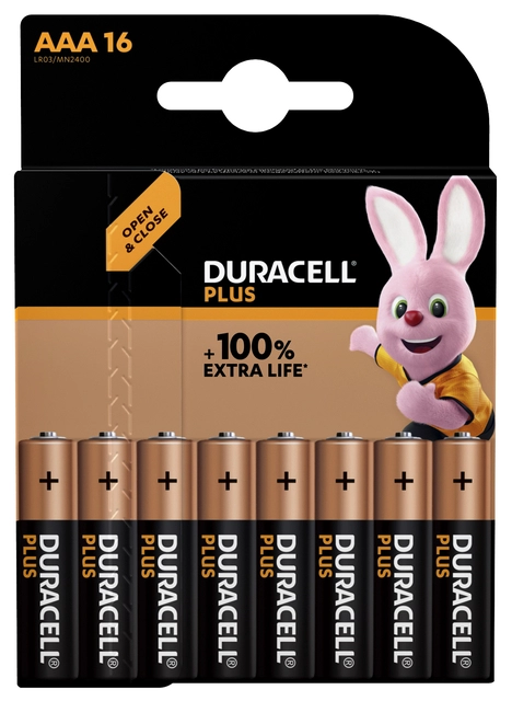 Een Batterij Duracell Plus 16xAAA koop je bij VHK Kantoorartikelen