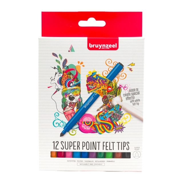 Een Kleurstift Bruynzeel Teens Superpoint set à 12 kleuren koop je bij VHK Kantoorartikelen