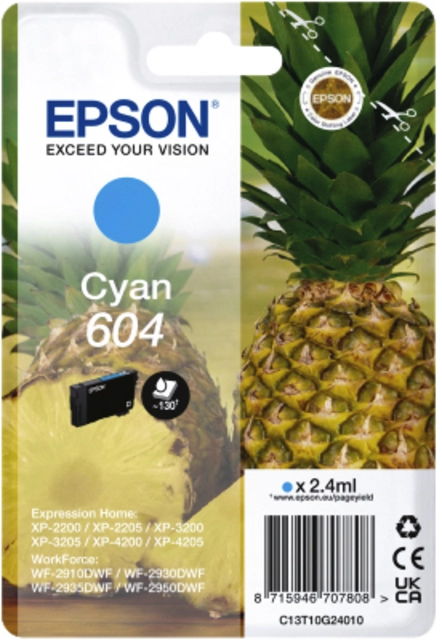 Een Inktcartridge Epson 604 T10G24 blauw koop je bij VHK Kantoorartikelen