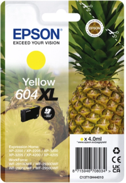 Een Inktcartridge Epson 604XL T10H44 geel koop je bij VHK Kantoorartikelen