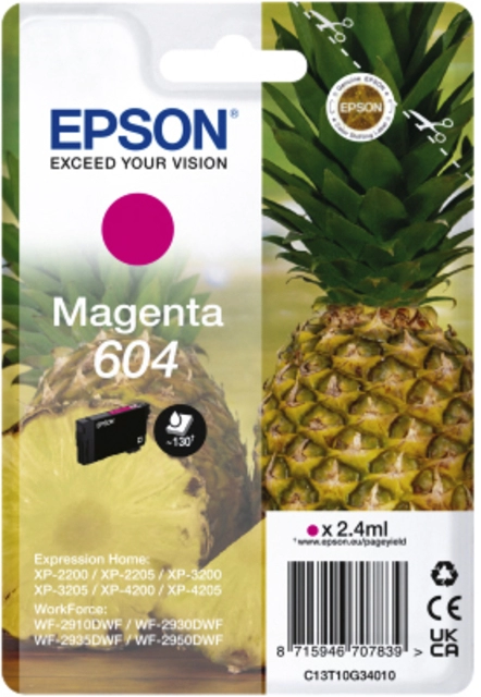 Een Inktcartridge Epson 604 T10G34 rood koop je bij VHK Kantoorartikelen