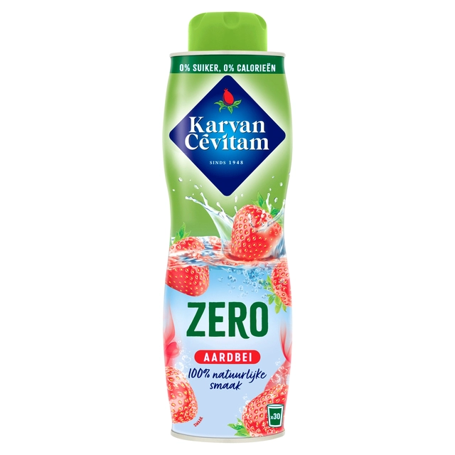 Een Siroop Karvan Cevitam aardbei 0% suiker 600ml koop je bij VHK Kantoorartikelen