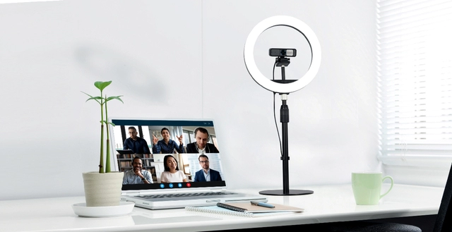 Een Ringlamp Kensington L1000 Bicolour met webcam mount koop je bij VHK Kantoorartikelen