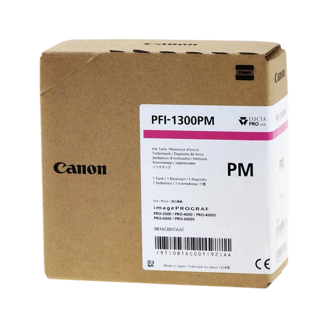 Een Inktcartridge Canon PFI-1300 foto rood koop je bij VHK Kantoorartikelen