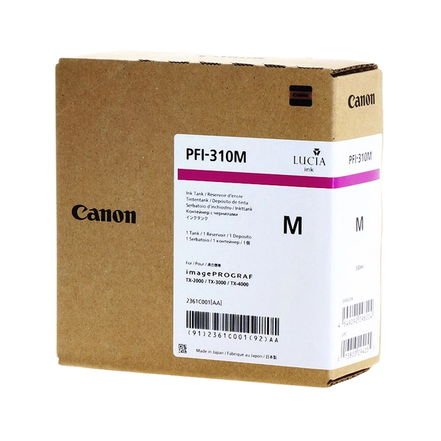 Een Inktcartridge Canon PFI-310 rood koop je bij VHK Kantoorartikelen