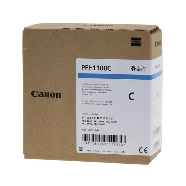 Een Inktcartridge Canon PFI-1100 blauw koop je bij Hoekmankantoorartikelen.nl